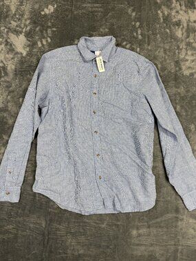 Old Navy Blue Checkered Long Sleeve Button-Up Shirt Size L NWT